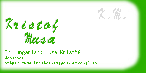 kristof musa business card