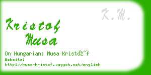 kristof musa business card